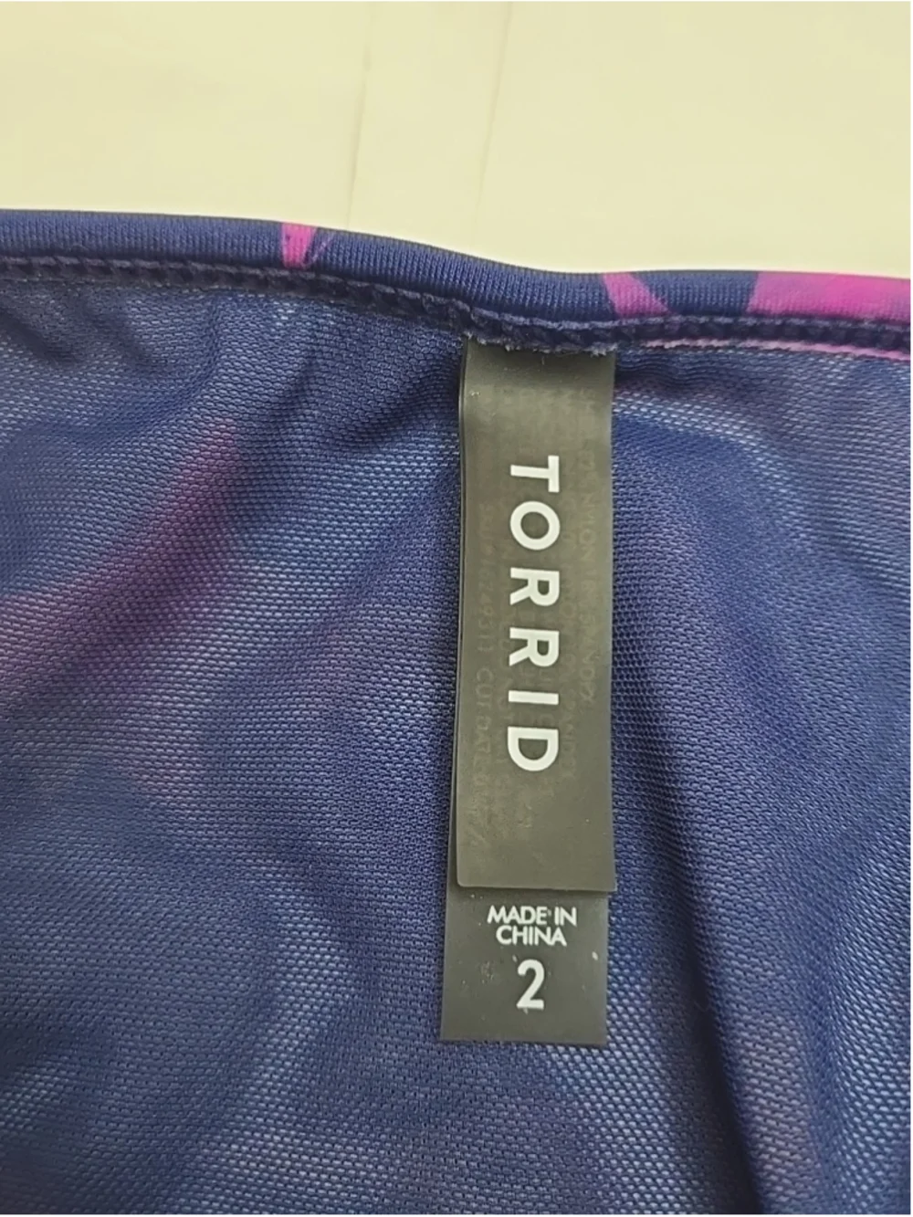 Torrid 2X Navy Shark Print Racerback Tankini Top Wireless UPF 50 Plus Size Swim - Picture 4 of 7